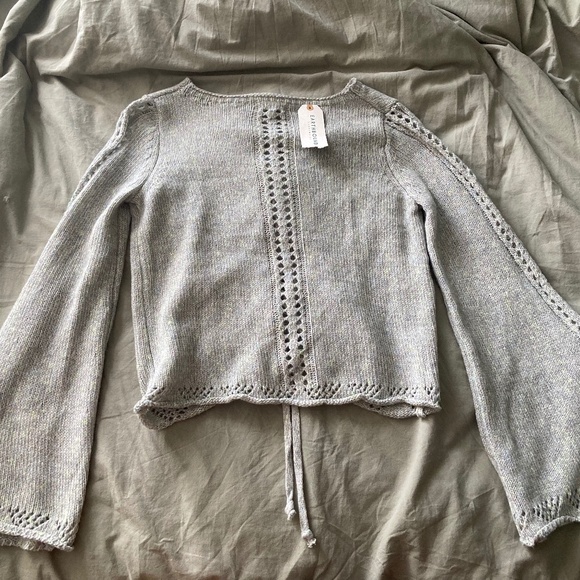 Earthbound Sweater Grey Pull Tie Small NWT - Picture 2 of 5